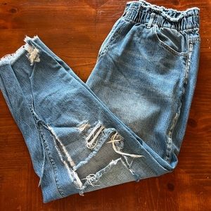 KanCan Deconstructed Jeans with Stretch Waist